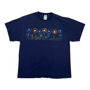 Vintage Peanuts T-Shirt Snoopy 4th Of July Fireworks Size Large